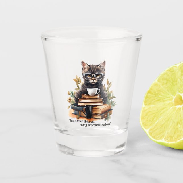 Copo De Shot Pronto Para A Escola Como Um Chefe (Frente)