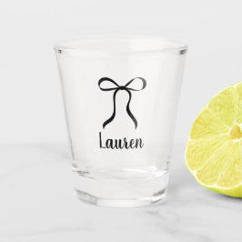 Copo De Shot Proposta para Damas de Honra com Laço Preto Simple