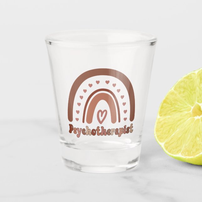 Copo De Shot Psicoterapeuta Boho Arco-Íris Terapeuta (Frente)