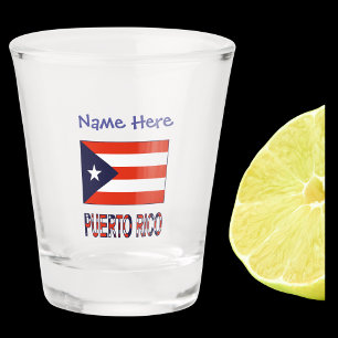 Copo De Shot Puerto Rico Bandeira Porto-Riquenha Azul Personali