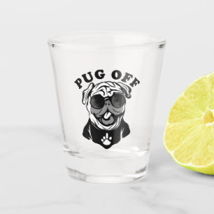 Copo De Shot Pug Off Humor Engraçado Para Pug Lovers