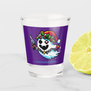 Copo De Shot Punk Ghost Natal - Arte Edgel Pixel
