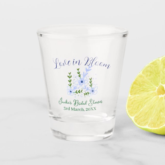 Copo De Shot Purple boho love in Bloom bridal shower name retro (Frente)