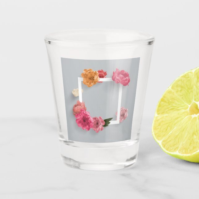 Copo De Shot Quadro da Flor (Frente)