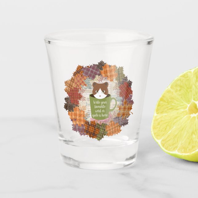 Copo De Shot Quebra de outono de Cat Arte de Parede acrílica (Frente)