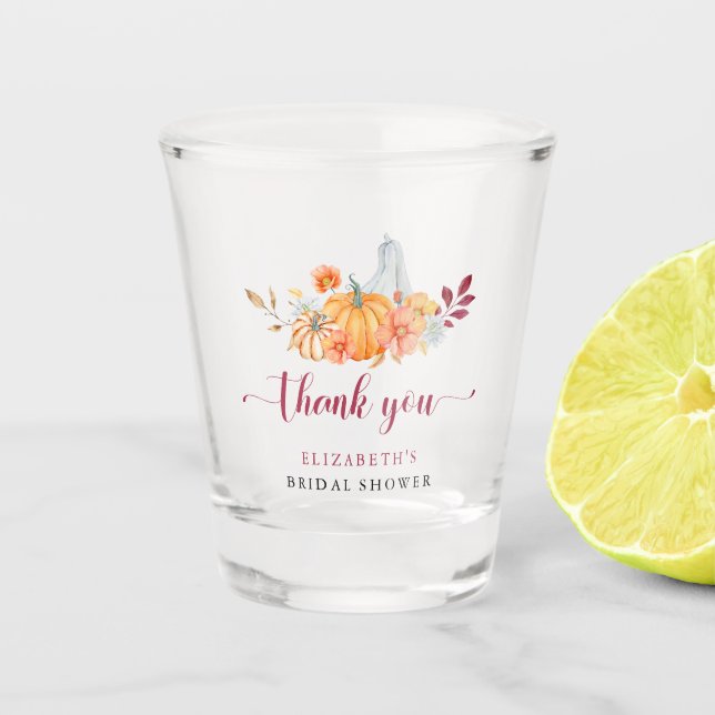 Copo De Shot Queda no Chá de panela de outono Pumpkin elegante (Frente)