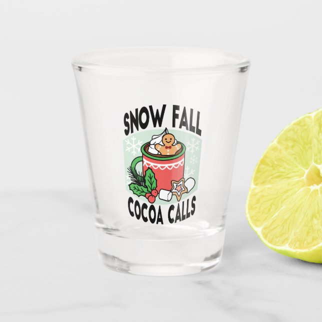 Copo De Shot Quente quente com a queda de neve chamada de cacau (Frente)
