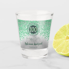Copo De Shot Quic Silver & Green Glitter 100º presente de anive