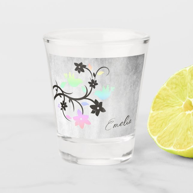 Copo De Shot Rainbow Pastel Lovebird Personalizado Shot Glass (Frente)