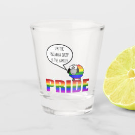 Copo De Shot Rainbow Pride Ovelha com Vidro