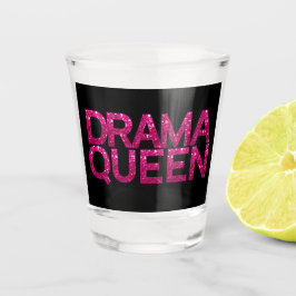 Copo De Shot Rainha do Drama Brilho Rosa