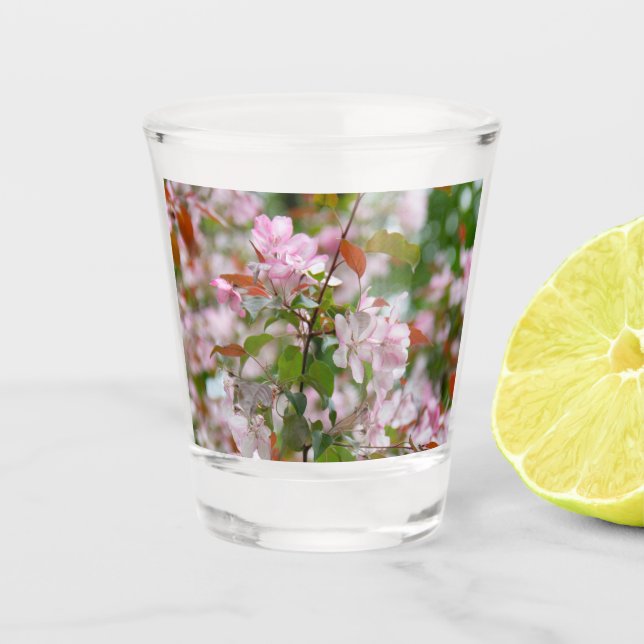 Copo De Shot Ramo delicado com macieira de flores (Frente)