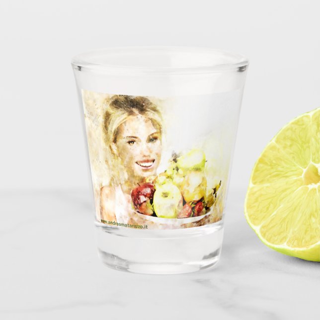 Copo De Shot Rapariga com frutas (Frente)
