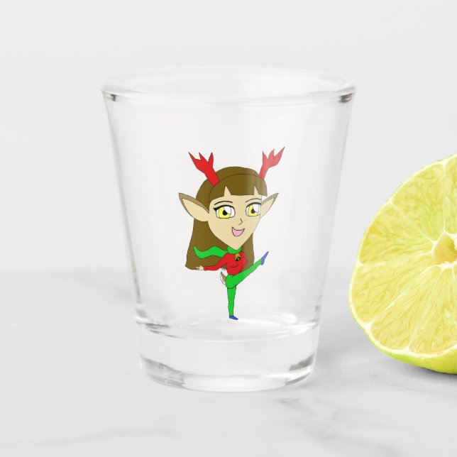 Copo De Shot rapariga das renas dançantes de chibi (Frente)