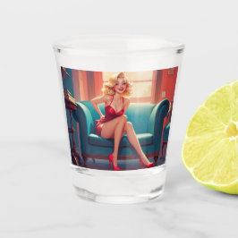 Copo De Shot Rapariga de Pin-Up de Vidro Shot