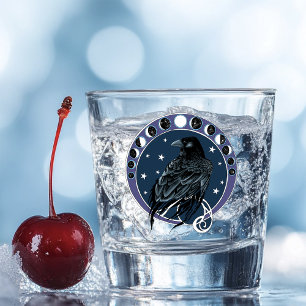 Copo De Shot Raven Moon Phases Stars Azul