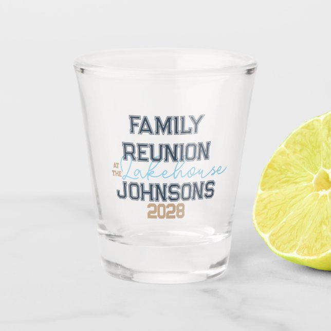 Copo De Shot Reagrupamento familiar do Lago House (Frente)
