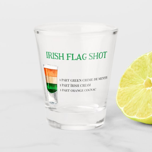 Copo De Shot Receita do Tiro de Bandeira Irlandesa para Festas (Frente)