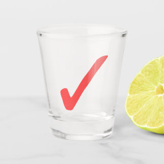 Copo De Shot Red Check Mark Shot Glass - Bold & Graphic
