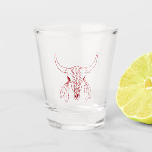 Copo De Shot Red Ghost Dance Buffalo - vidro vermelho
