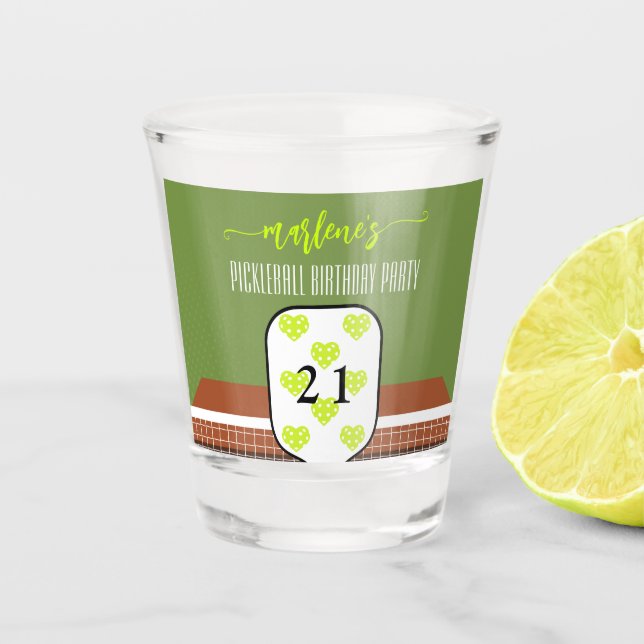 Copo De Shot Remo de Pickleball Elegante Foto Dink Festa de Ani (Frente)