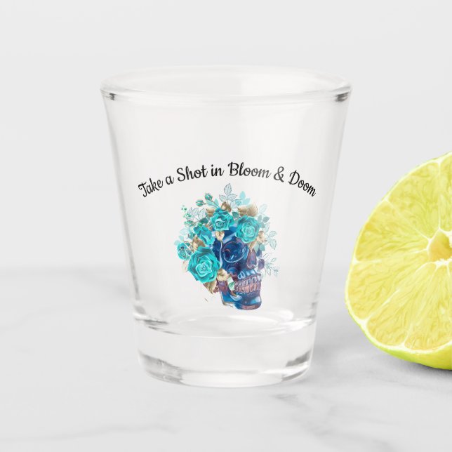 Copo De Shot Requiem Flor Azul (Frente)