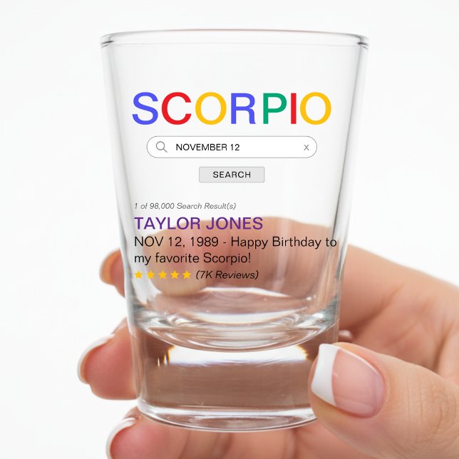 Copo De Shot Resultado da Pesquisa do Site de Astronomia de Esc (Scorpio Zodiac Sign Website Search Engine Result Shot Glass)