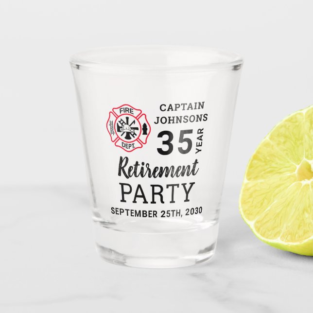 Copo De Shot Retirada de Bombeiro Maltês Personalizada (Frente)