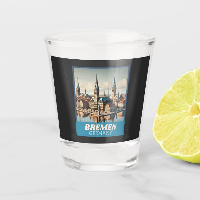 Copo De Shot Retro Bremen Skyline (Frente)