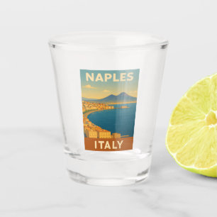 Copo De Shot Retro Viagens vintage Nápoles Itália Scense Costei