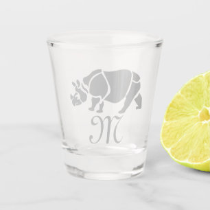 Copo De Shot Rinocerontes Excelentes Indianos Monograma do Rino