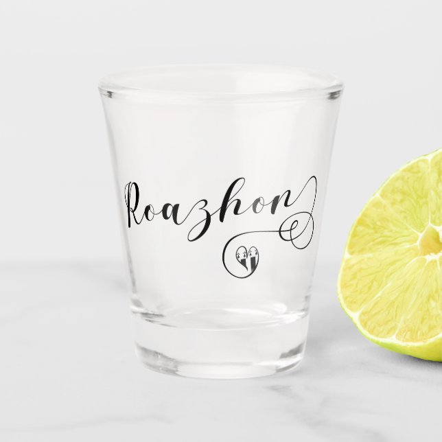 Copo De Shot Roazhon, Rennes Flag in Heart, Breton (Frente)