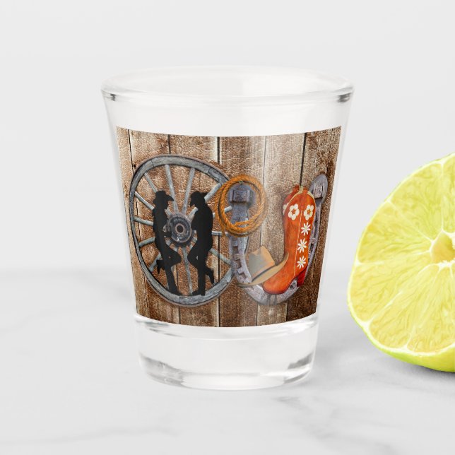 Copo De Shot Roda de Ferradura do Cowboy Ocidental (Frente)