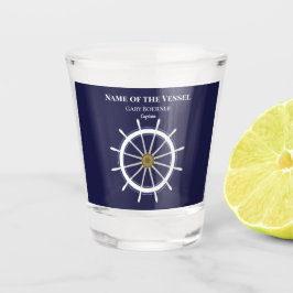 Copo De Shot Roda do navio Capitão Vidro Fotografado