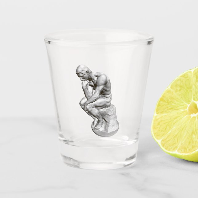 Copo De Shot Rodin é a Escultura Thinker, Estátua, Paris (Frente)