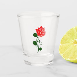 Copo De Shot Rosa vermelha de vidro quente