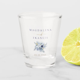 Copo De Shot rosas azuis de casamento