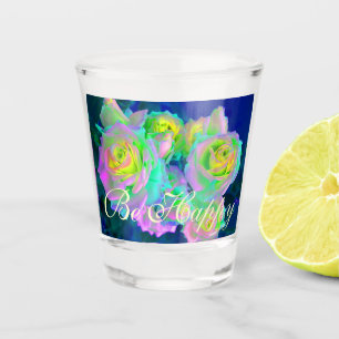 Copo De Shot Rosas De Prados Iridescentes Estéticos Sejam Feliz