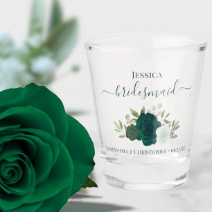 Copo De Shot Rosas Emerald Green Casamento Elegante de Bridesma