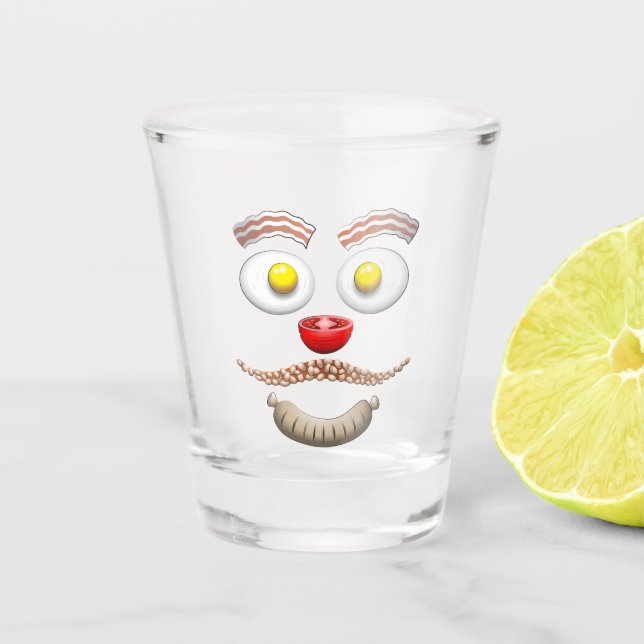 Copo De Shot Rosto Feliz de Brunch (Frente)