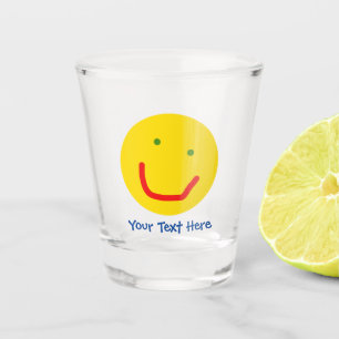 Copo De Shot Rosto Feliz do Sol Sorridente