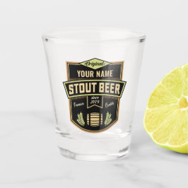Copo De Shot Rótulo de Cerveja Preta Escura Personalizado para 