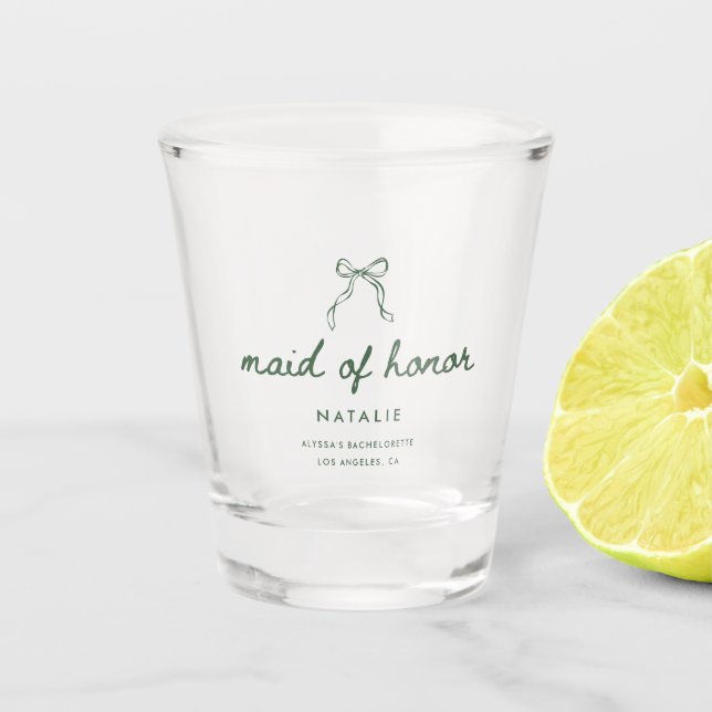 Copo De Shot Rótulo de Dama de Honra Personalizado com Letra Mo (Frente)