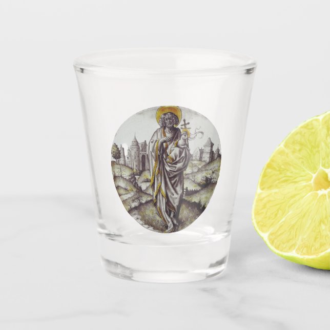 Copo De Shot Roundel com o Santo John The Baptist (Frente)