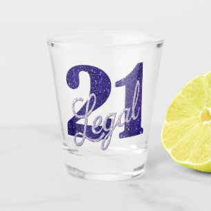 Copo De Shot Roxo 21 e Ofício aniversário de 21 anos de Lav