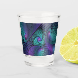 Copo De Shot Roxo Conhece Arte Fractal Abstrato moderna Turques