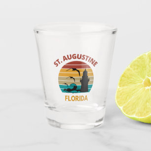 Copo De Shot Rua Augustine Florida Retro Sunset Design