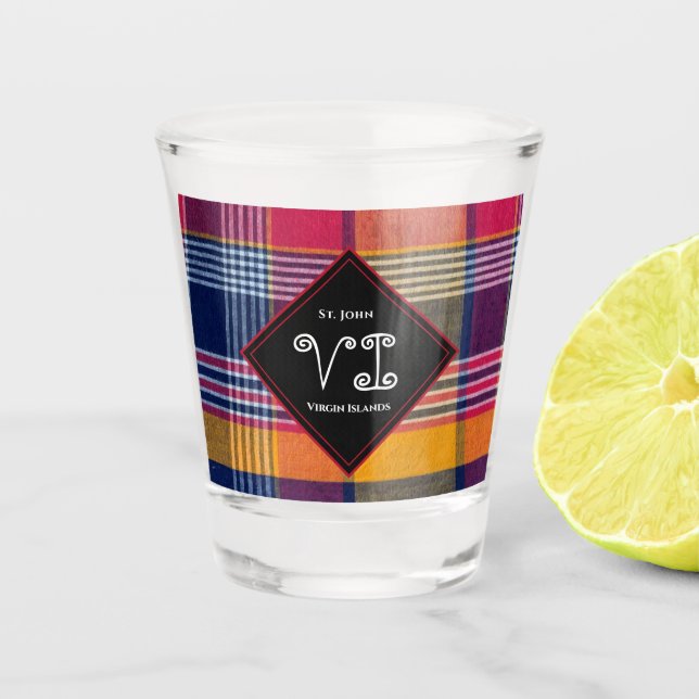Copo De Shot RUA das Ilhas Virgens dos EUA John USVI Madras USV (Frente)