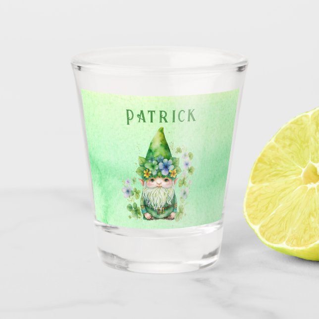 Copo De Shot Rua. Patricks Day Gnomo Leprechaun Personalizado (Frente)