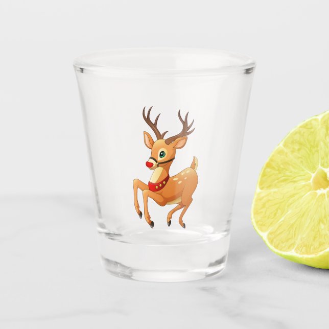 Copo De Shot Rudolph Prancing Shot Glass (Frente)